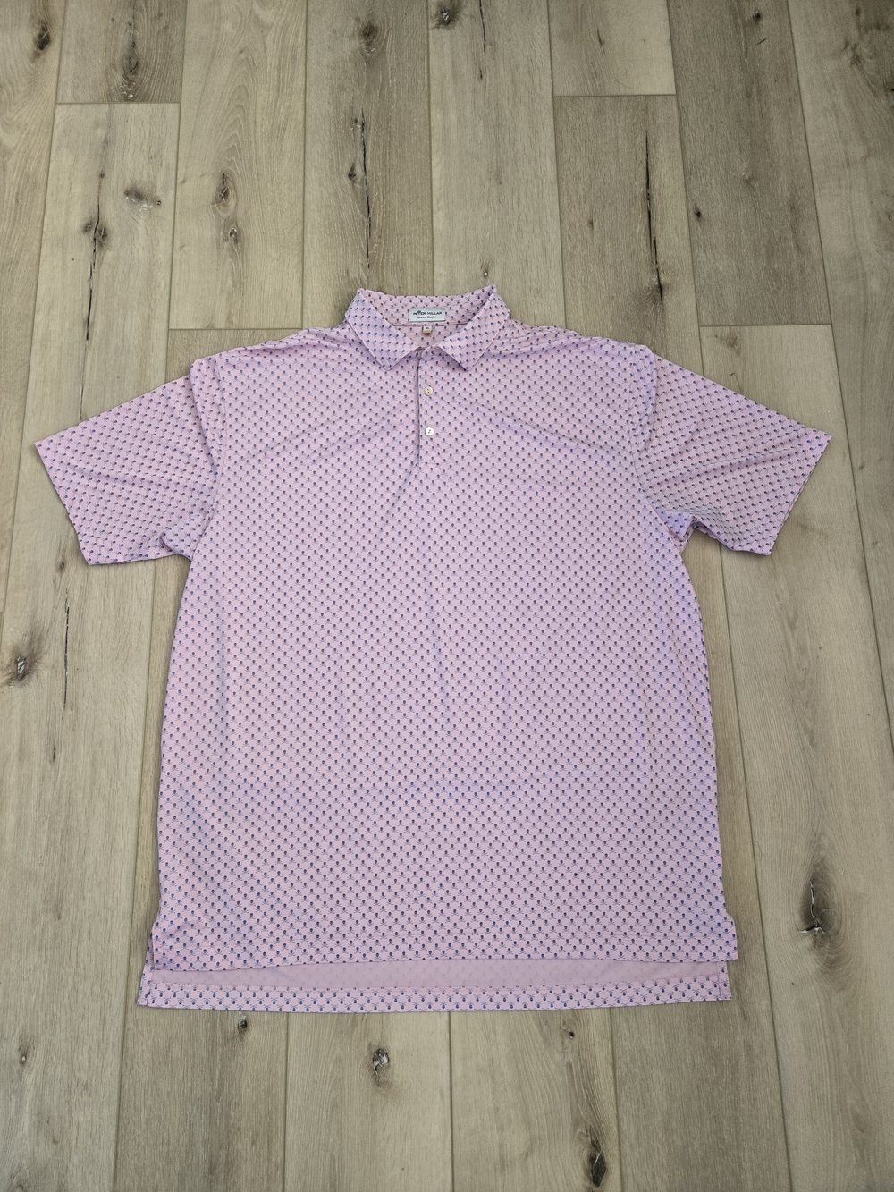 Peter Millar Summer Comfort Men's XL Pink/Blue Skull Graphic Print Polo SS
